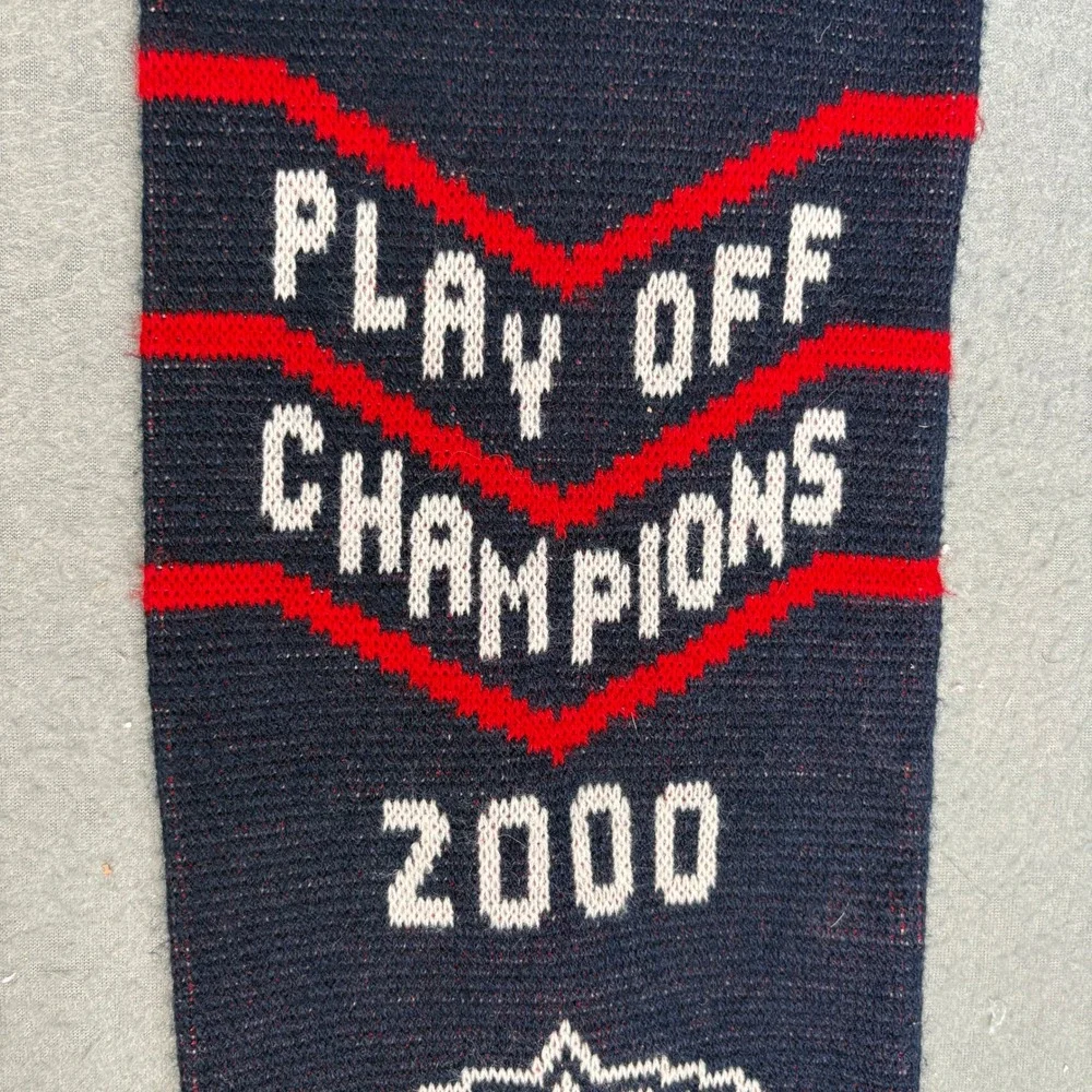 Vintage London Knights Ice Hockey Scarf Play Off Champions 2000 Navy Red White